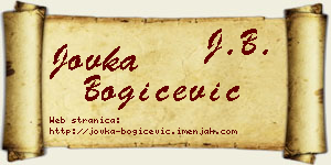 Jovka Bogičević vizit kartica